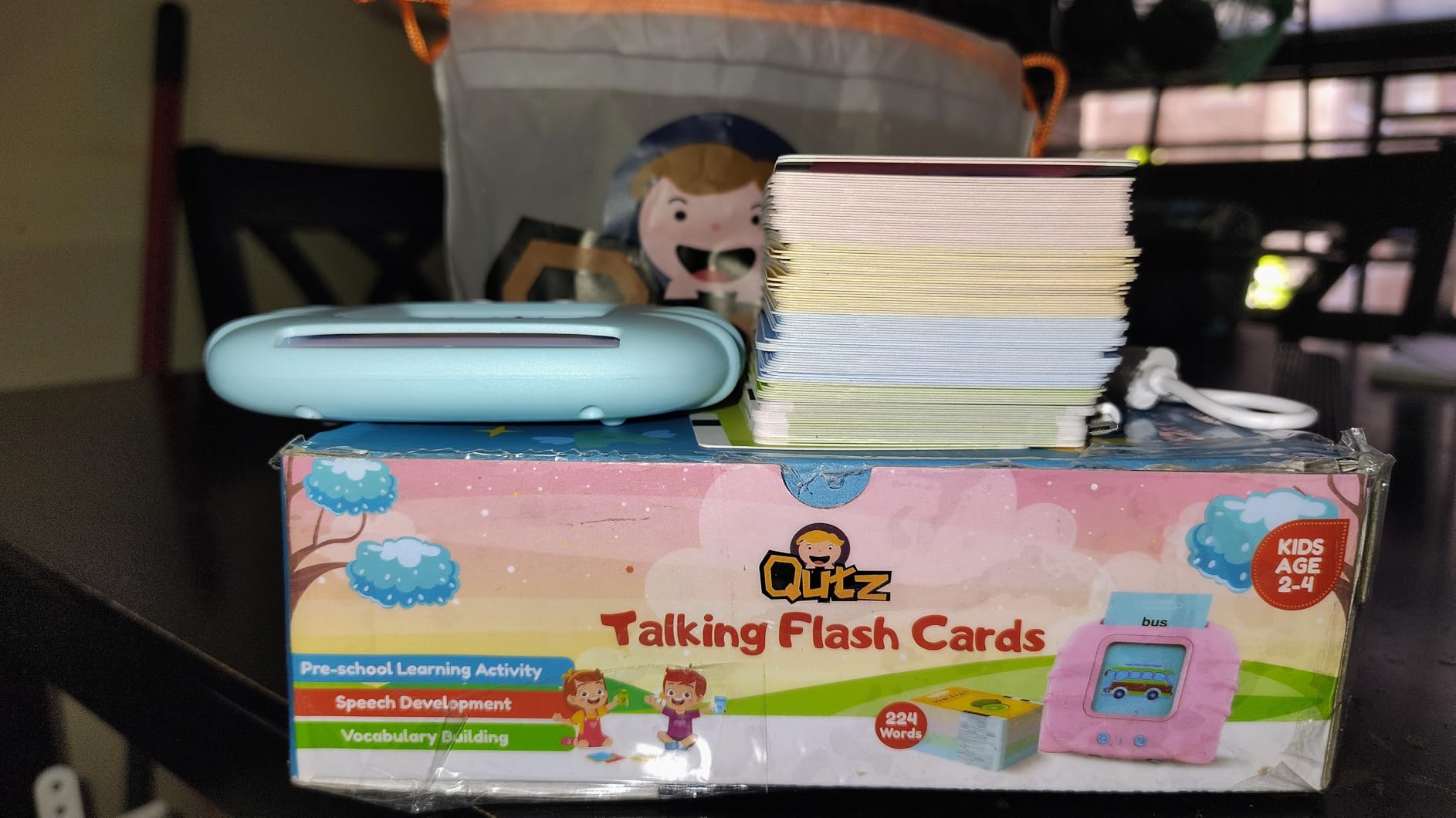 QuTZ Phonics Learning Toy for Preschool Kids – Talking Flash Cards with Sound Machine, Word Blending & Math Games – Educational Reading & Counting Activity Set 4-8 customer photo 2