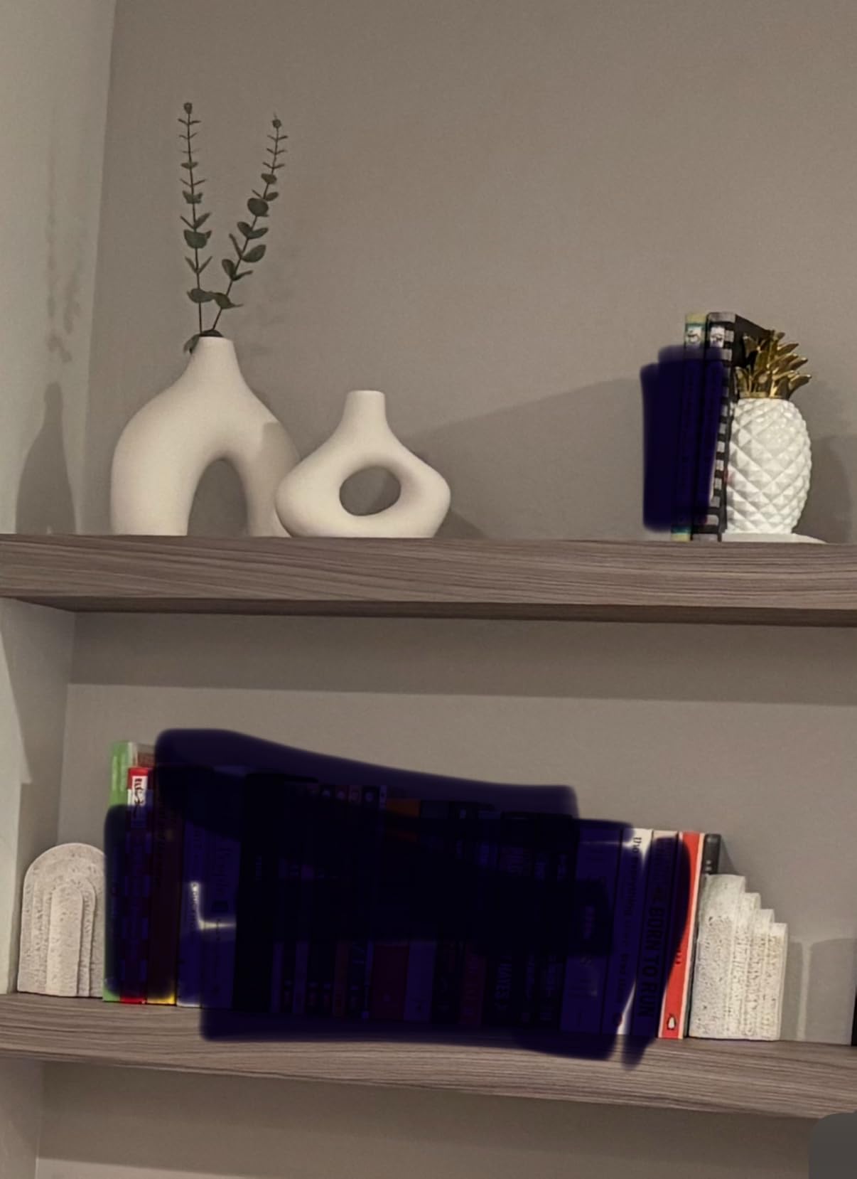Heavy Duty Book Ends for Shelves, Decorative Book Stopper for Shelves, Resin Decor Bookends for Heavy Books, Modern Home Decor Aesthetic Bookend Aesthetically Pleasing Layered Arch Design, Set of 2 customer photo 1