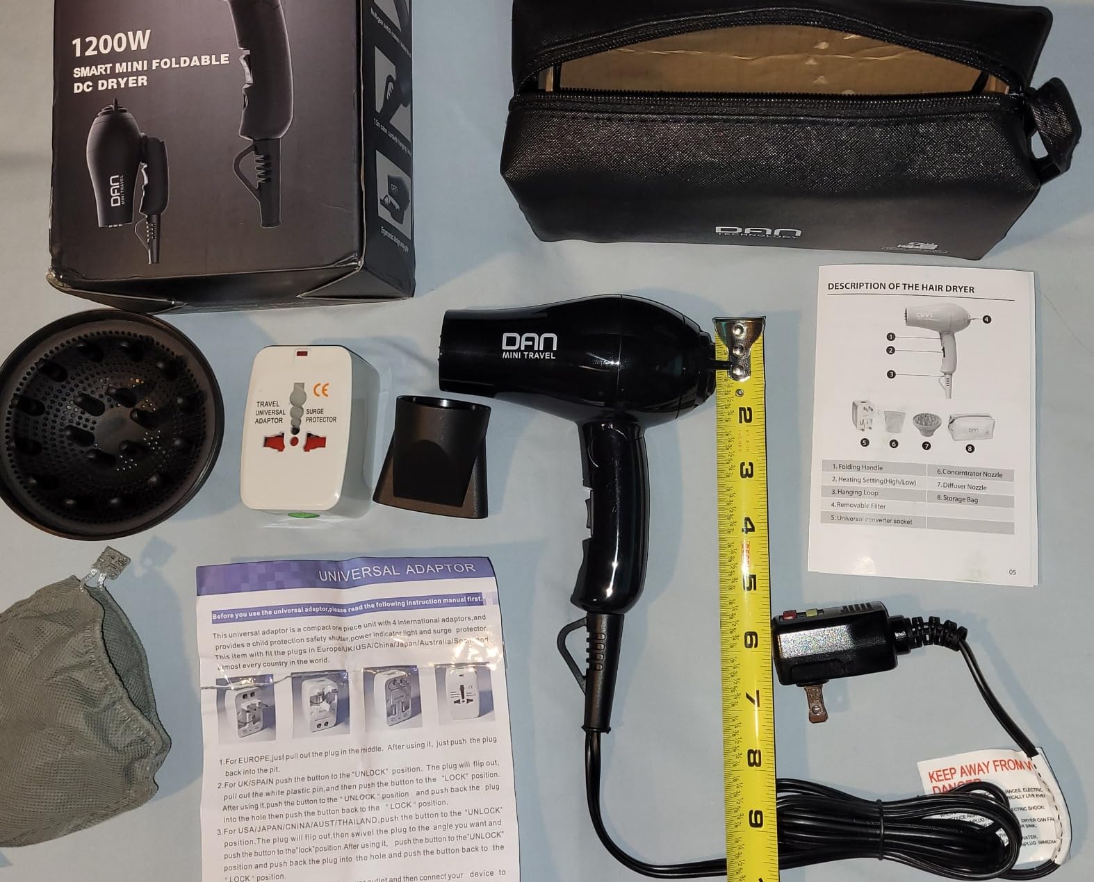 DAN Technology Auto Dual Voltage Hair Dryer,Folding Hair Blow Dryer customer photo 2