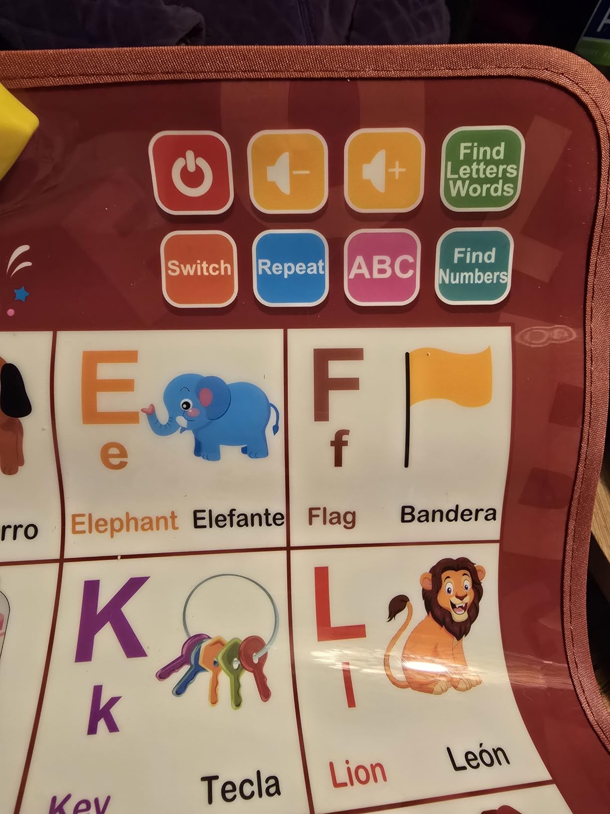 Bilingual English & Spanish Interactive Alphabet Wall Chart (2026 Model) – Talking ABC Letters, Numbers 123 & Music Learning Poster – Educational Toy for Toddlers & Kids Ages 3+ customer photo 1