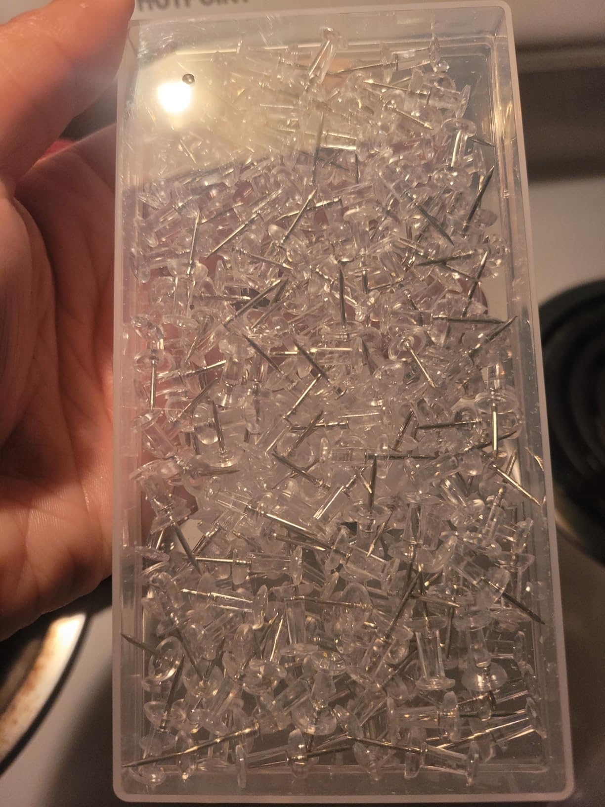 200 Pcs Push Pins Tacks, Thumb Tacks for Wall, Clear Plastic Head, Steel Point, Decorative Push Pins, Standard Thumb Tacks for Bulletin Board, Corkboard, Map, Calendar, Photo, Home, Office customer photo 2