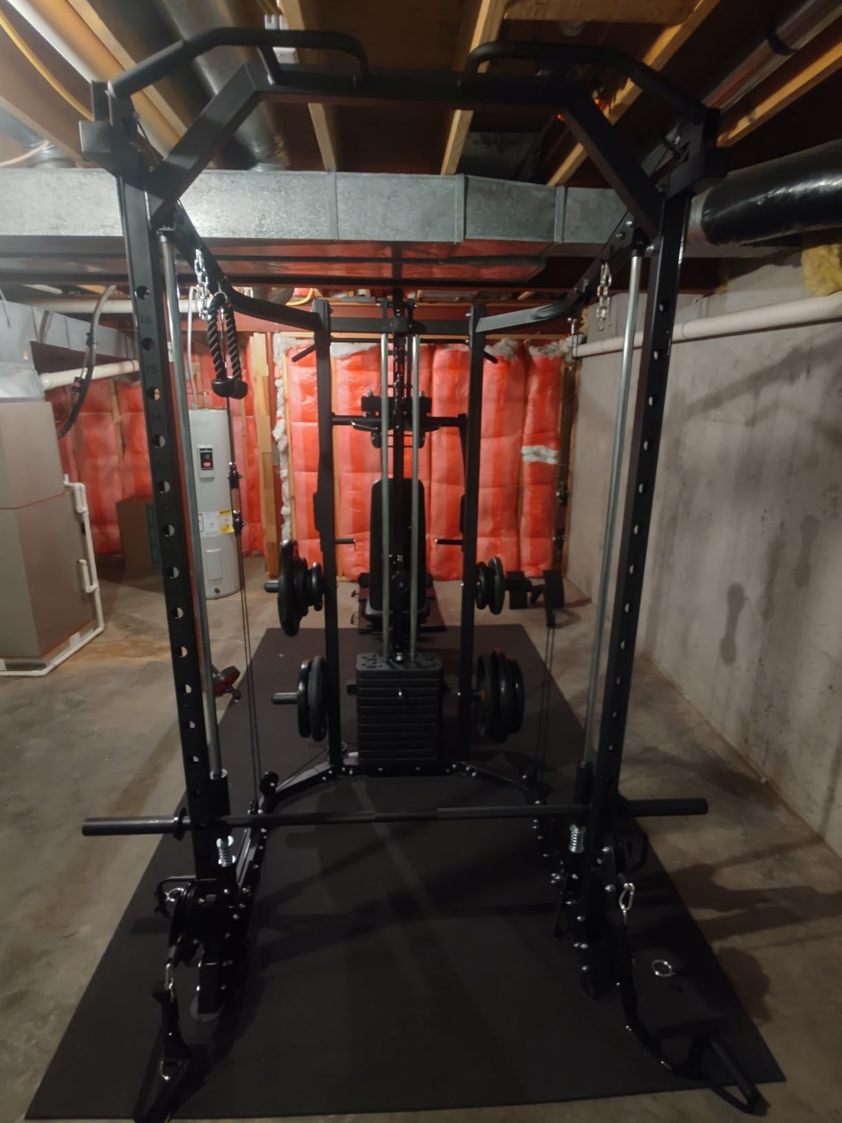 GMWD Dual-Station SmithΔ Machine Power Cage, All-in-One Home Gym Workout Station with 121LB Weight Stacks & Cable Crossover, Professional Functional Trainer for Couples & Family Strength Training customer photo 2