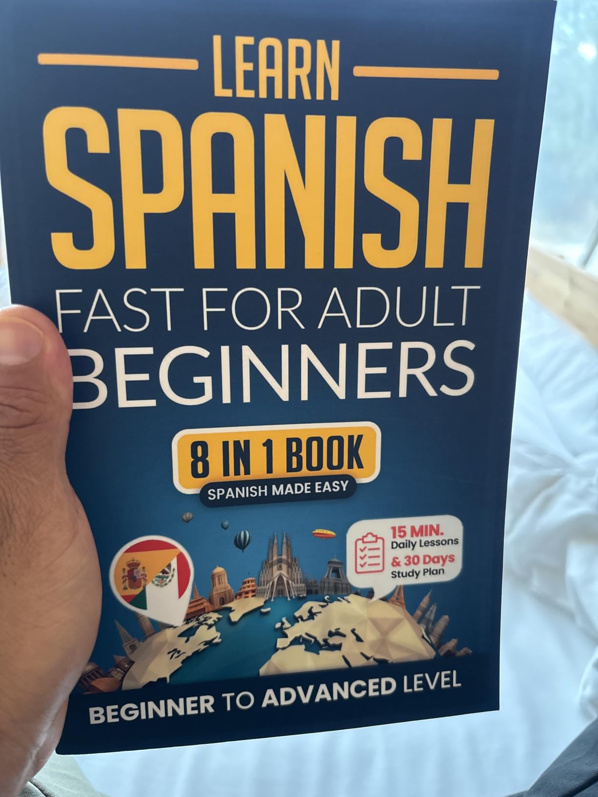Learn Spanish Fast for Adult Beginners: 8-in-1 Workbook: From Beginner to Advanced: 15-Minute Daily Lessons and Exercises, Short Stories, Plus a Rich Vocabulary Collection (Easy Spanish) customer photo 1
