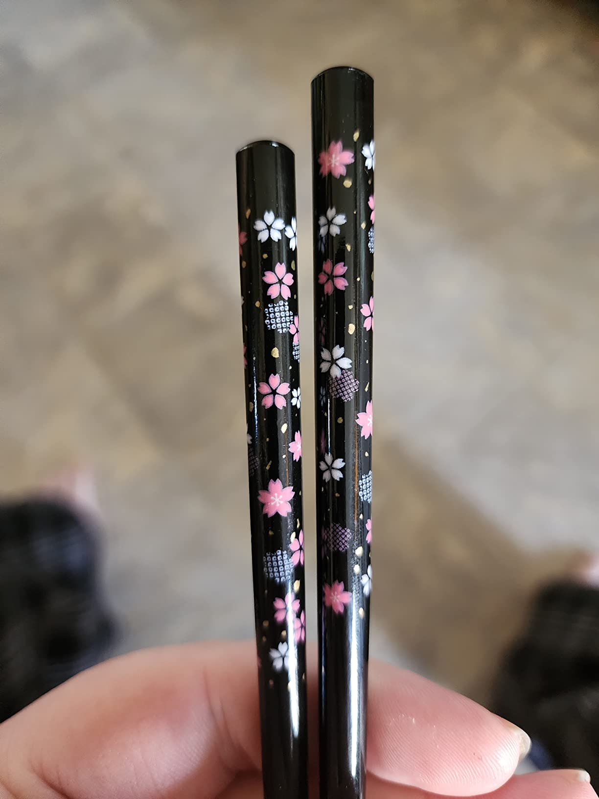 JapanBargain 3642, Japanese Portable Bamboo Chopsticks with Case for Travel, Yuzen Pattern Blue Floral Print, Made in Japan customer photo 2