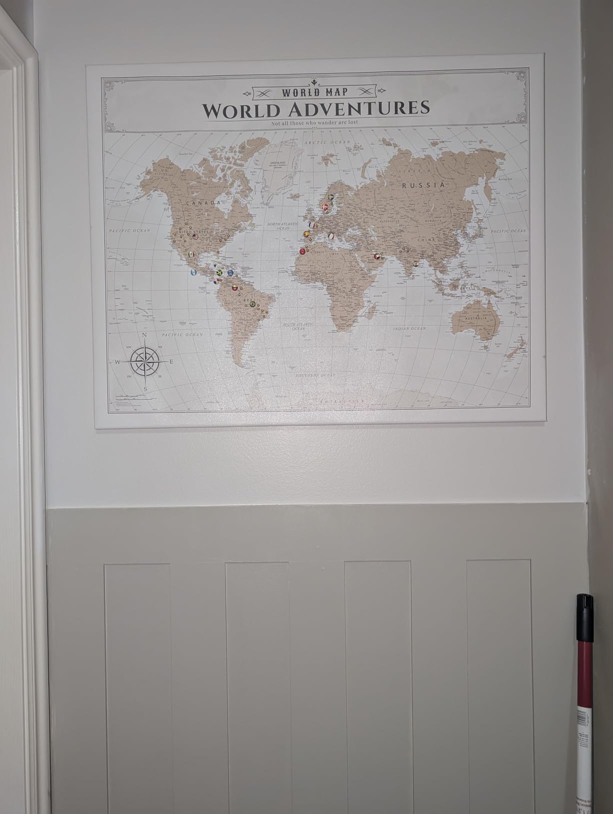 IPIC Vintage World Maps for Wall, World Map Canvas, Total Size 36x24 in customer photo 1