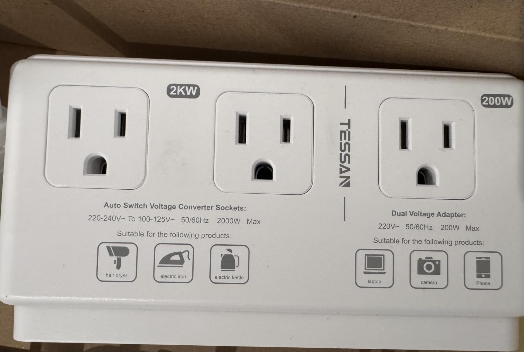 TESSAN Voltage Converter US to Europe, 220 to 110 Voltage Converter customer photo 2