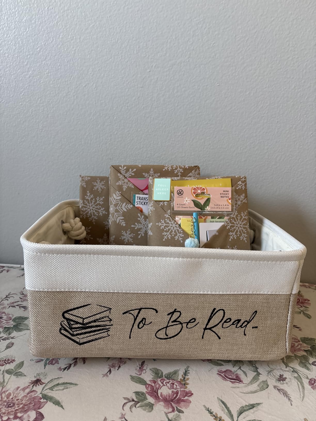 Marsui 1 Pcs TBR Basket Book Lover Gifts for Women Book Storage Bin Bookish customer photo 2