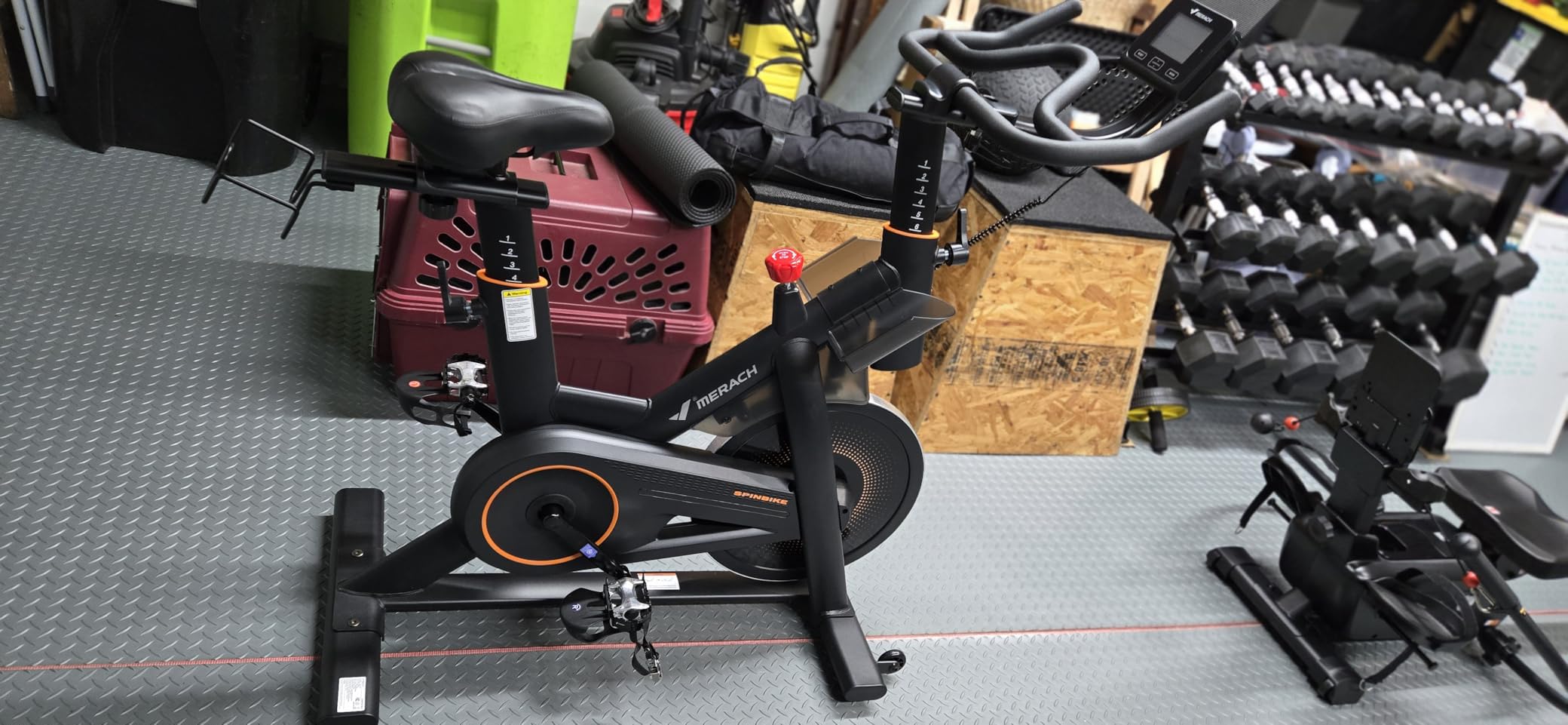 MERACH Magnetic Exercise Bike, Heavy Duty Stationary Bike for Home Gym customer photo 1