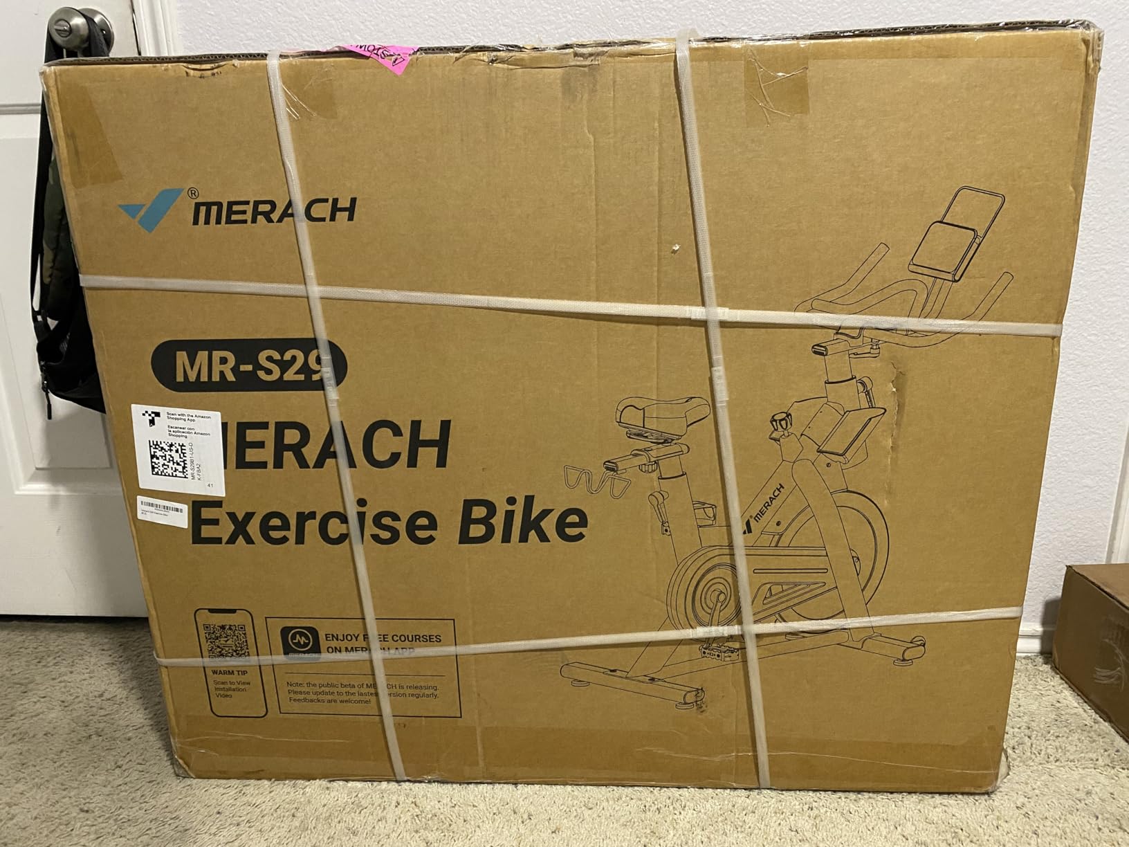 MERACH Magnetic Exercise Bike, Heavy Duty Stationary Bike for Home Gym customer photo 2