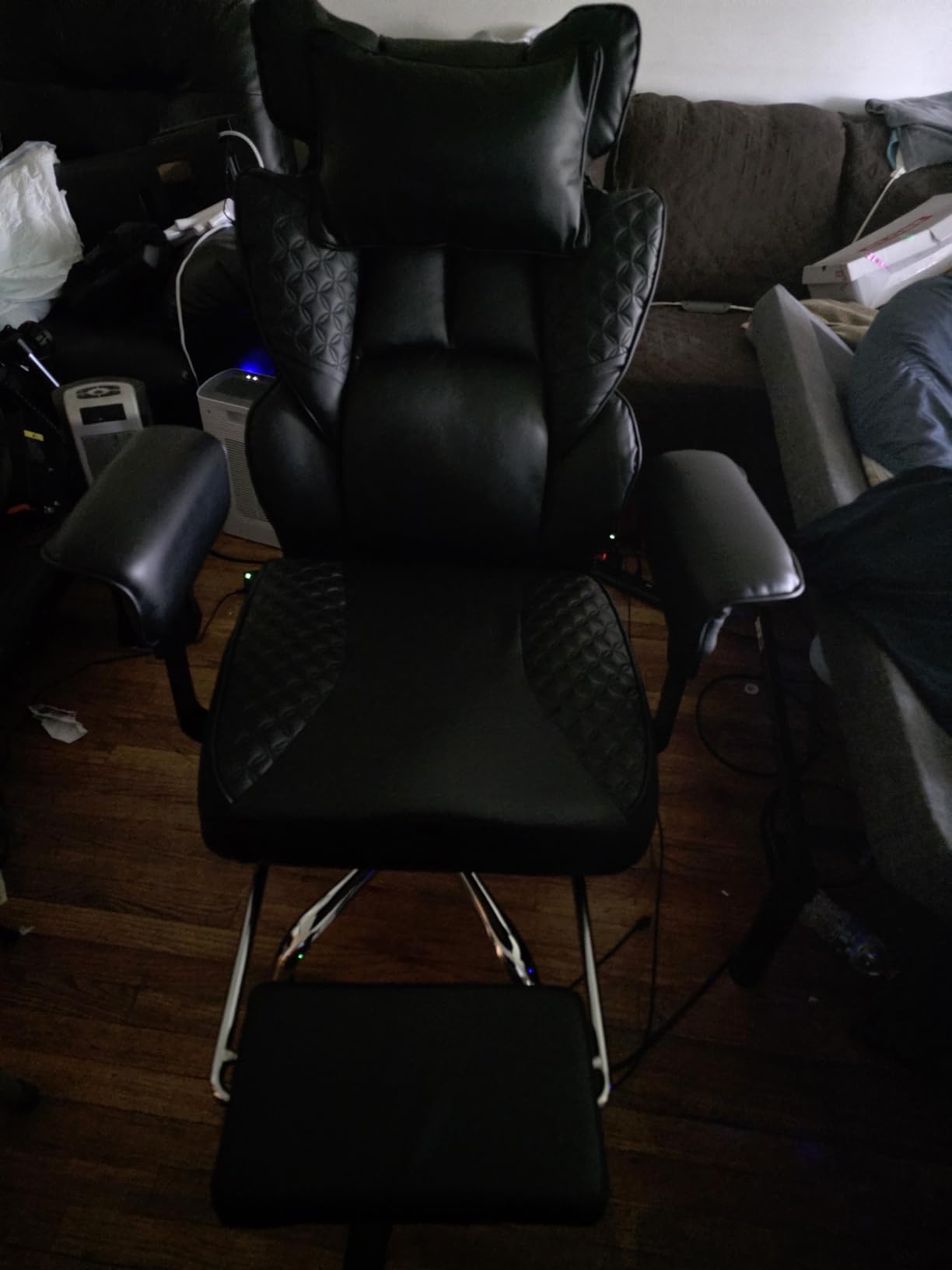 GTPLAYER Big and Tall Gaming Chair 400lbs Heavy Duty Office Chair with Foot Rest & Ergonomic Pocket Spring Lumbar Support, High Back 3D Saddle Shaped Cushion for Back Pain Relief, Matte-Black customer photo 2