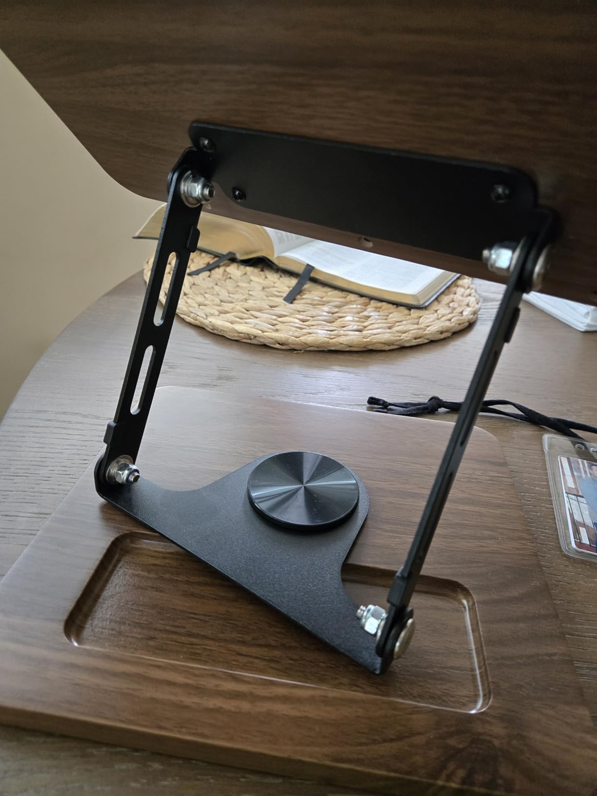 OPTIXCELL Book Stand for Reading, 360° Rotating Book Holder, Page Clips customer photo 2