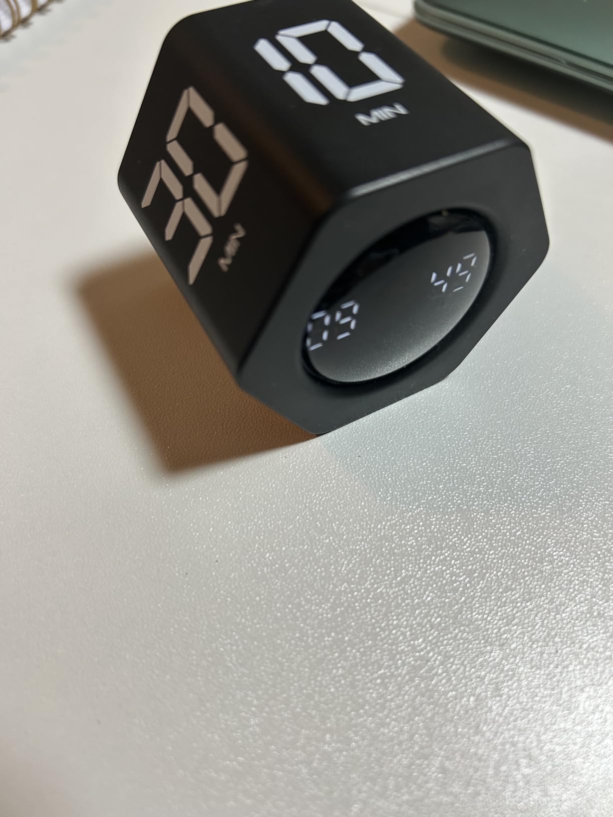 Productivity Cube Timer, 1/5/10/30/60 Min Presets, Wood Grain Finish customer photo 2