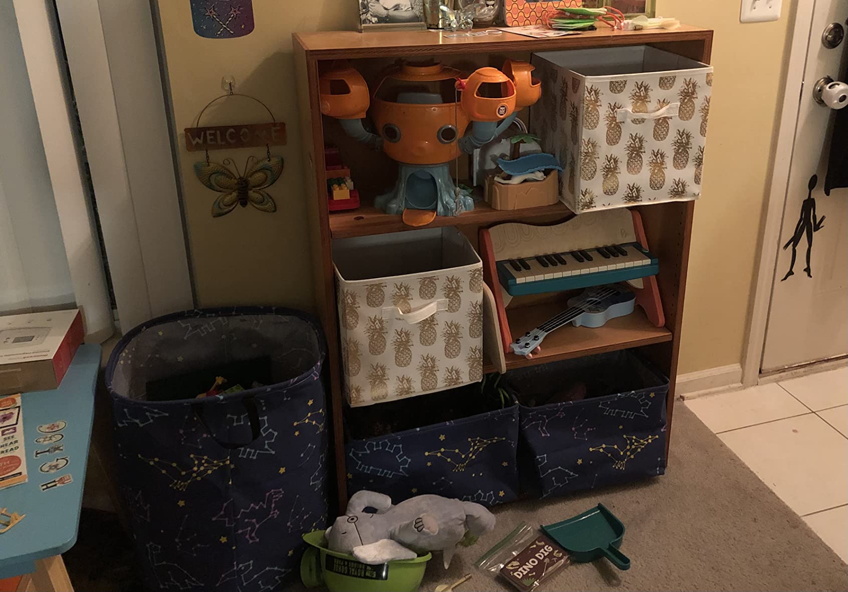 Sanjiaofeng Rectangular Kids Basket Book Storage Bins,Boys and Girls Storage Basket with Handles.Clothers,Toys,Books,Kid's Gifts Bins. (Book) customer photo 2