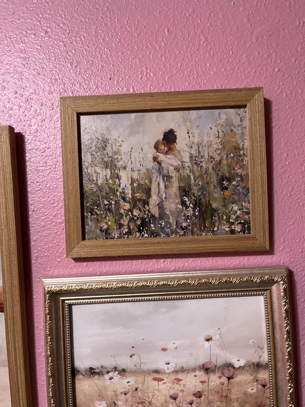 Vintage Whimsical Book Lover Wall Art, Impressionist Flower Field Painting Decor, Rustic Book Nook Canvas Prints, Bookish Gifts French Country Artwork for Bedroom Living Room 10x8 inch Wood Framed customer photo 2