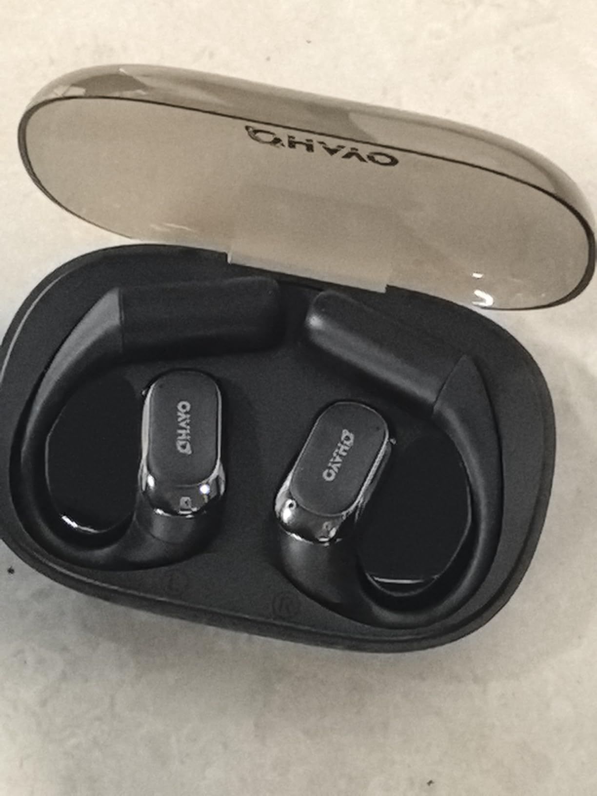 OHAYO Open Ear Headphones,Earbuds with Ergonomic Earhook,Bluetooth Headphones 5.4 with Smart Digital Display,40H Playtime,IPX6 Waterproof,Touch Control Earphones Fit Cycling,Running,Workout(Beige) customer photo 2