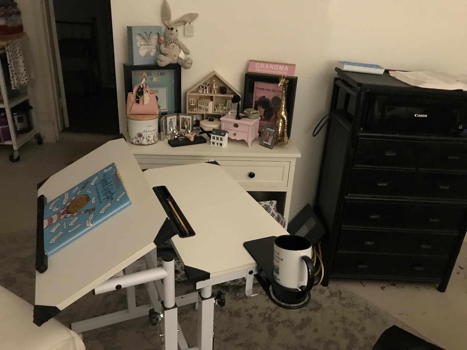 Enayplon Small Standing Desk with Wheels, Mobile Stand Up Desk, Portable Standing Table on Wheels for Walking Pad, Rolling Computer Desk Adjustable Height, Tall Table customer photo 2