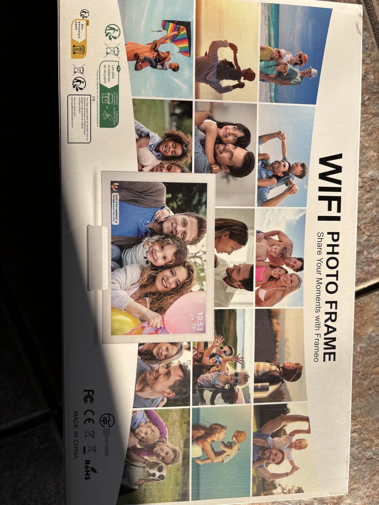 FRAMEO Digital Picture Frame Touch Screen 32GB Storage WiFi Smart 21.5 inch Photo Frame, FHD IPS Auto-Rotate, Attach Wall mounting Bracket Share Photos or Videos Instantly via Frameo APP customer photo 2