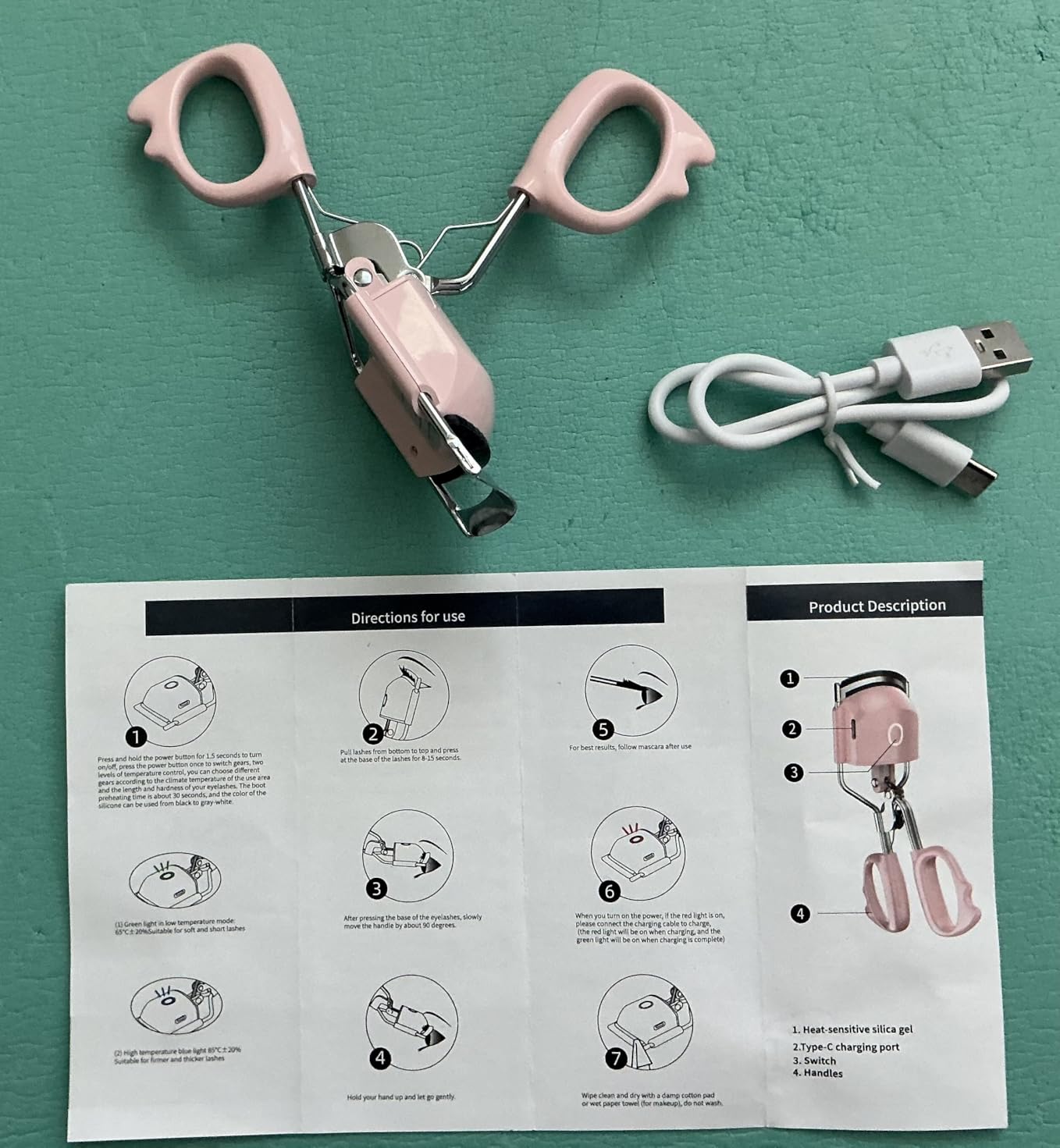 Heated Eyelash Curler Fast Heat up Within 15s, Electric Eyelash Curlers with 2 Temperature Modes for 24H Long-Lasting Eyelash Curls, Type-C Rechargeable Lash Curler, Quick Natural Curling Eye Lashes customer photo 2