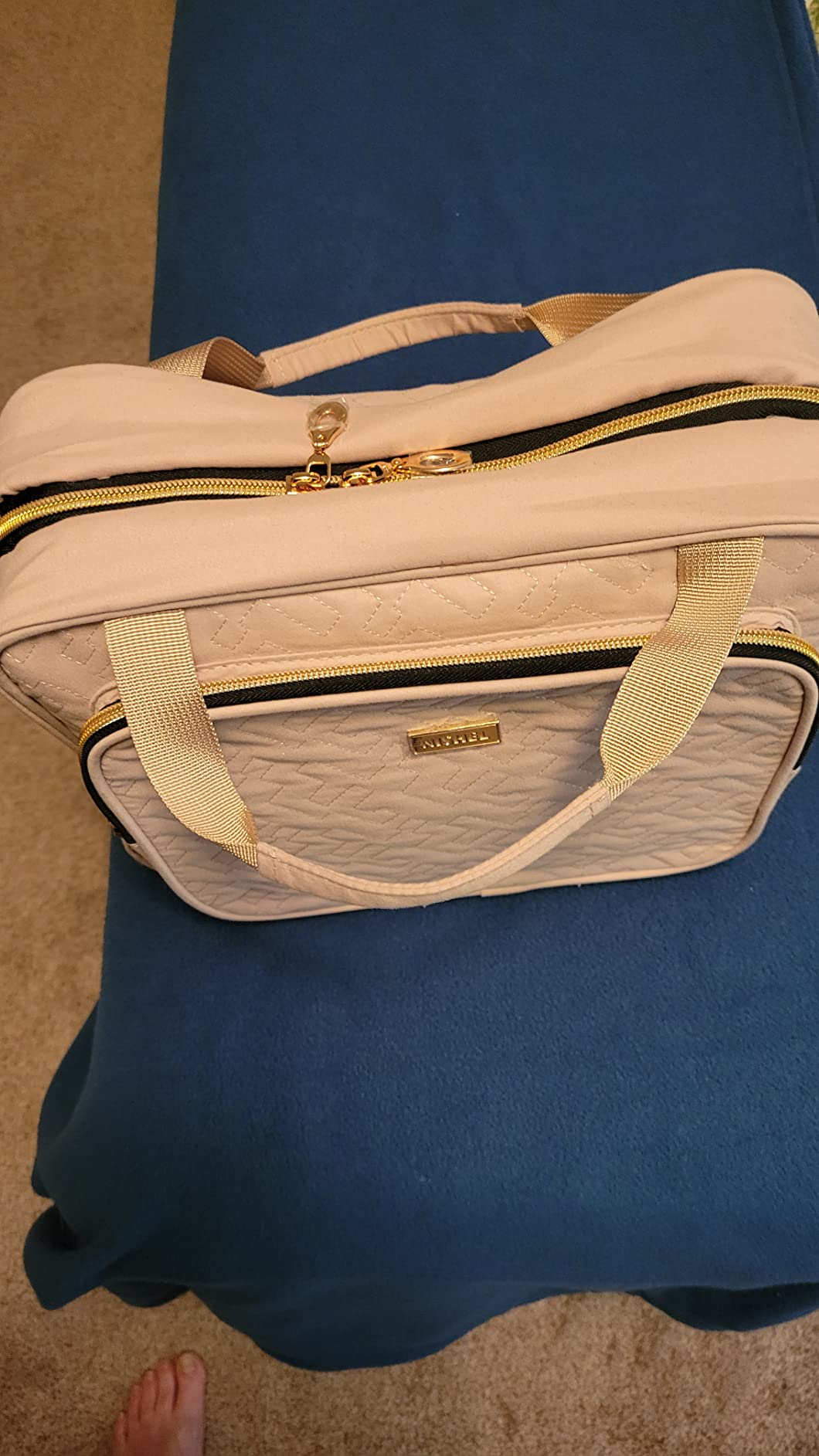 NISHEL Travel Toiletry Bag for Women Hanging Organizer Makeup Case Pockets customer photo 2