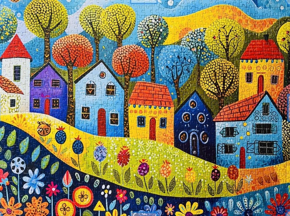 Jigsaw Puzzles for Adults 1000 Pieces, Fall Harvest Fit Well Letter on Back No Dust, Home Decor Birthday Party Toy for Olds Seniors (27.5