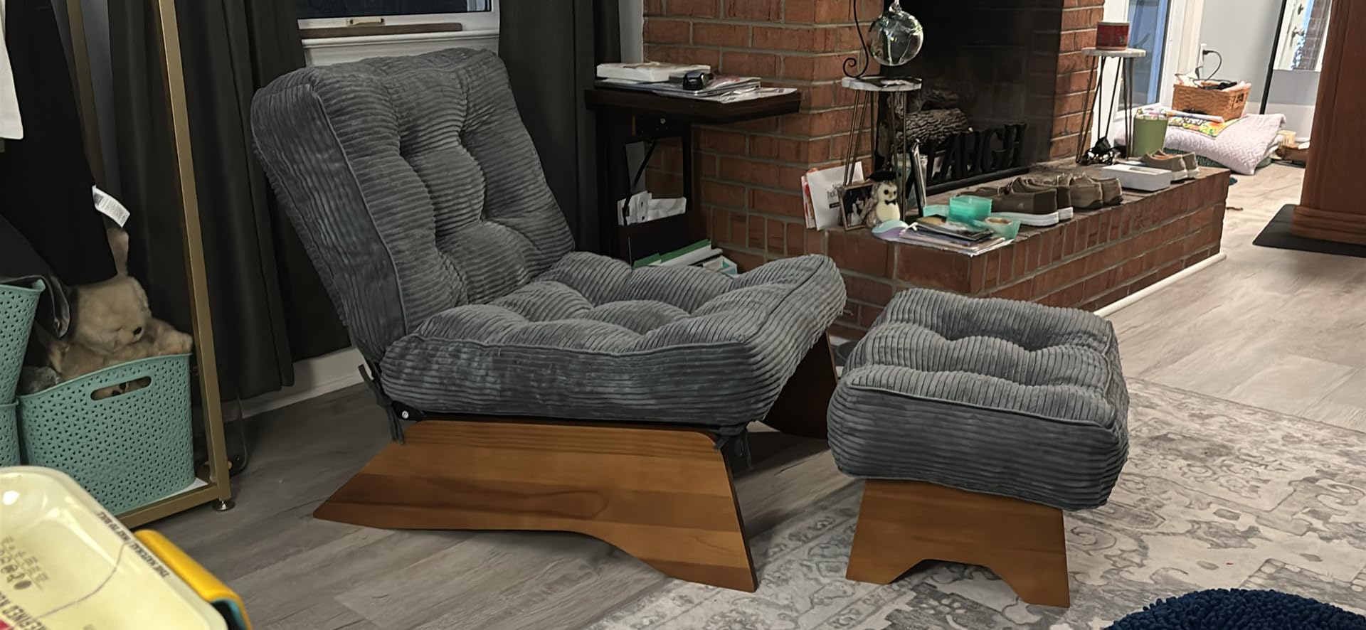 MAXYOYO Accent Chair with Ottoman, Lounge Chair with Adjustable Backrest customer photo 2