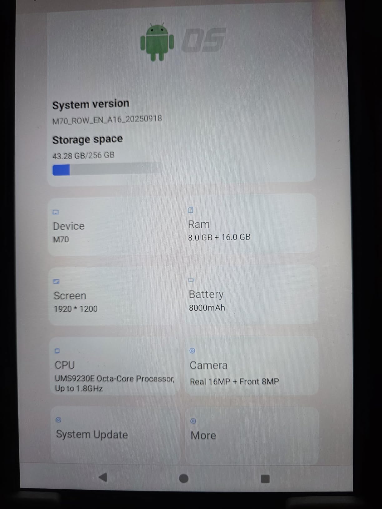 Raemond Android 16 Tablet 11 Inch with Gemini AI, T7250 Octa-Core 24GB RAM customer photo 1