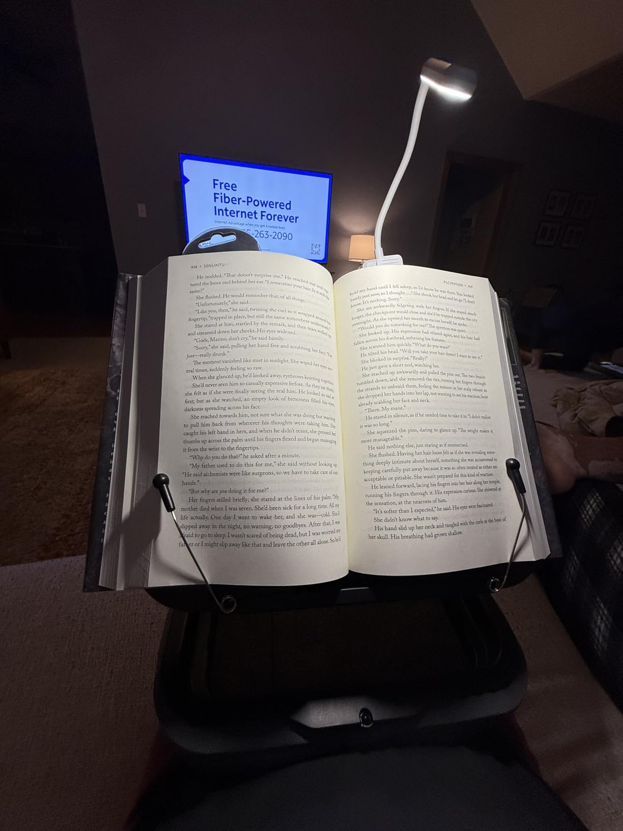 Viozon Lap Book Pillow Stand with Storage, Adjustable Beanbag Reading Pillow with Dark Wood Panel, Multi-Angle Book Holder for Hands-Free Reading in Bed or Sofa,Book Lover Essential,Soft Cushion customer photo 2