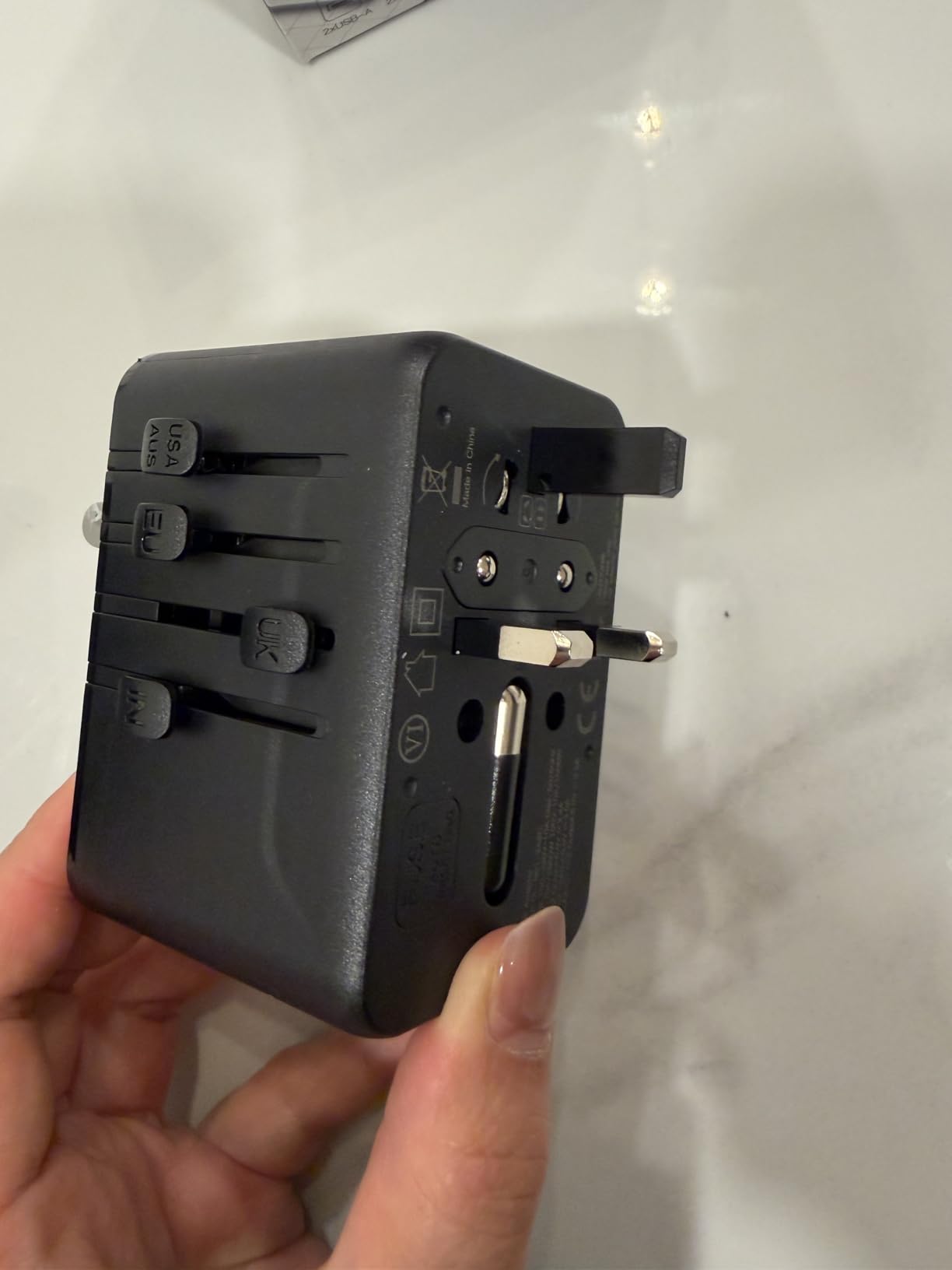 VYLEE Universal Travel Adapter, Type D/G/C/I/A International Plug Adaptor customer photo 1