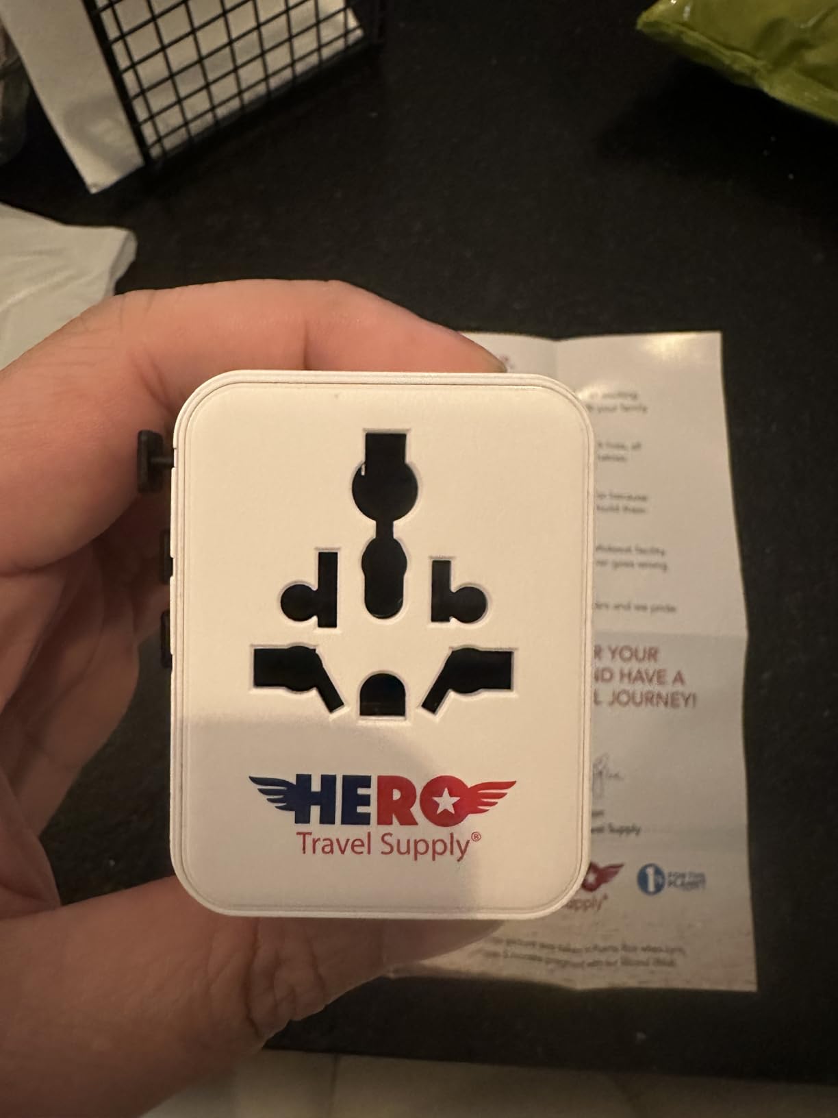 Hero International Travel Power Adapter – Universal Plug for Europe, UK, US, Asia, AUS, 100+ Countries | 2 USB-C & 1 USB-A customer photo 2