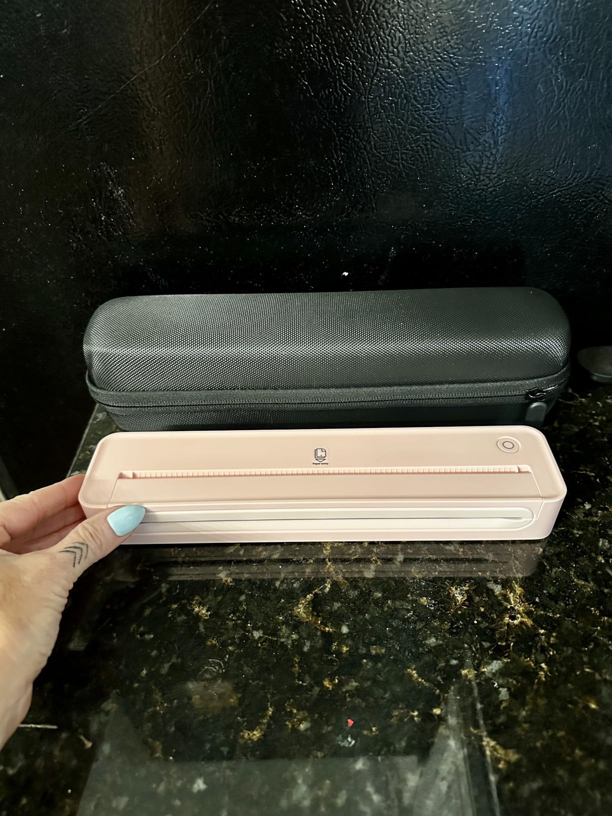 D90E Inkless Portable Thermal Printer with Case – 8.5