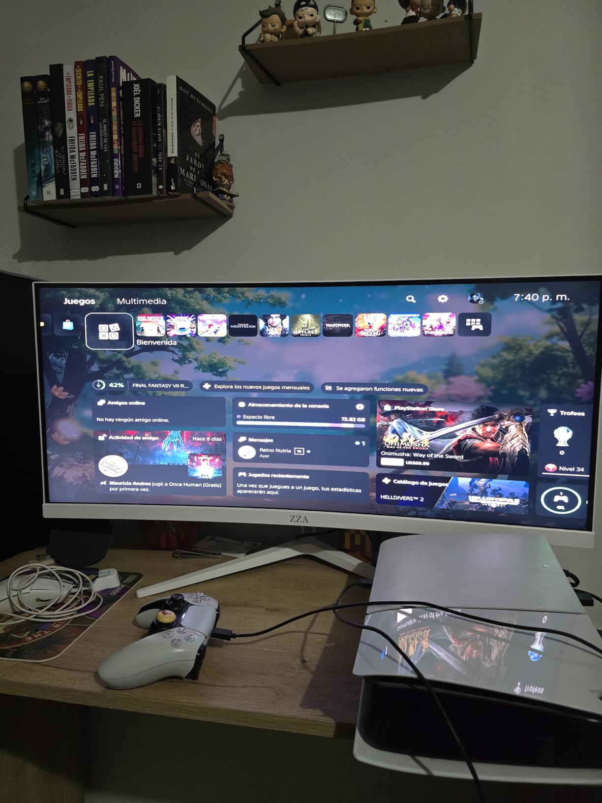 ZZA 34 Inch Ultrawide Curved Monitor Built in Speakers 4K Gaming Computer Monitor 100Hz, WQHD(3440x1440P) Curved 3800R 21:9 Ultra Wide PC Display, 130% sRGB, HDMI &DP, VESA Mount Compatible-White customer photo 1