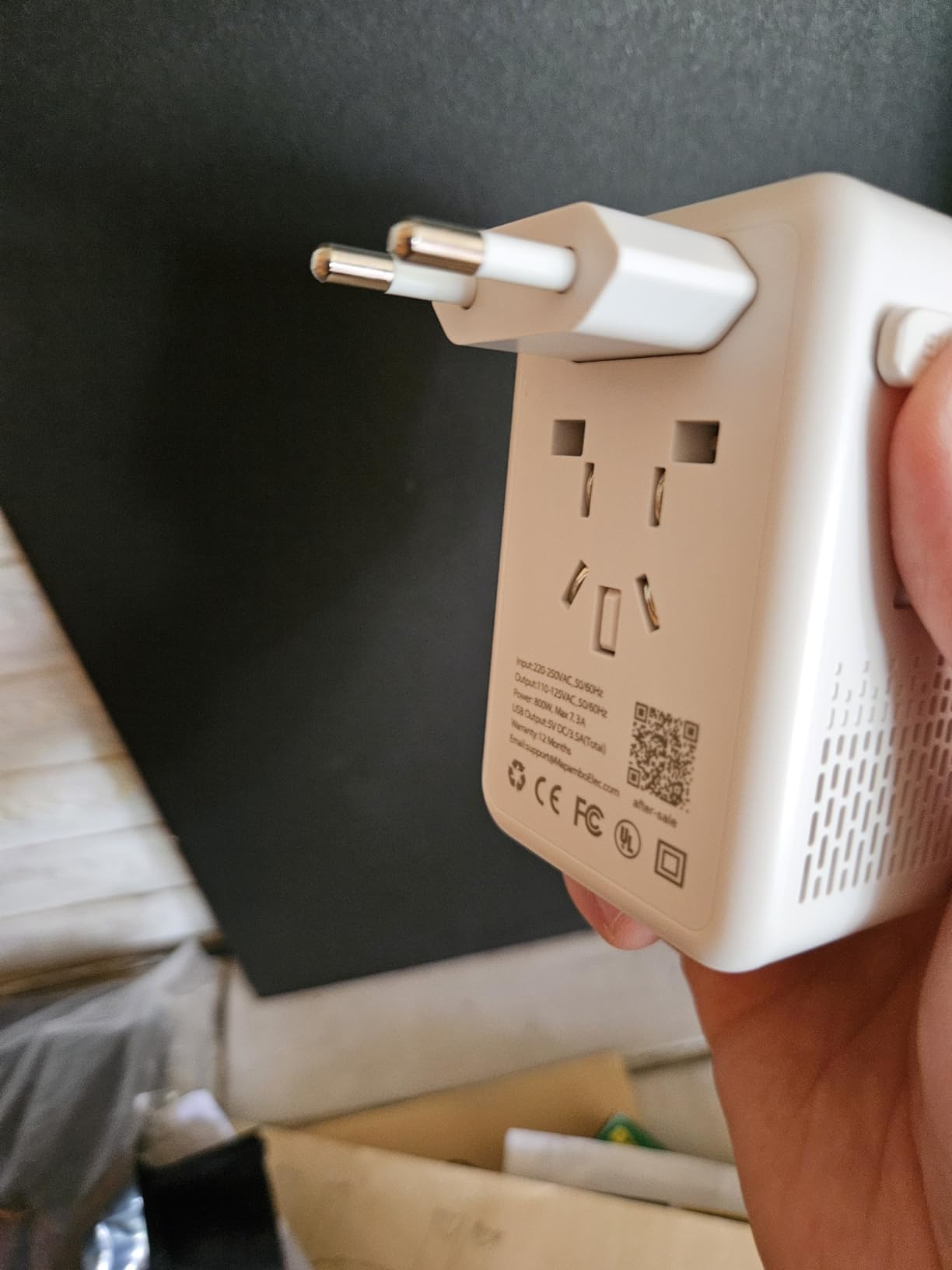 220V to 110V Voltage Converter US to Europe with 2 USB A 2 USB C Fast Charging, Power Converter for European Travel International Universal Travel Adapter for France Italy Germany Spain customer photo 2