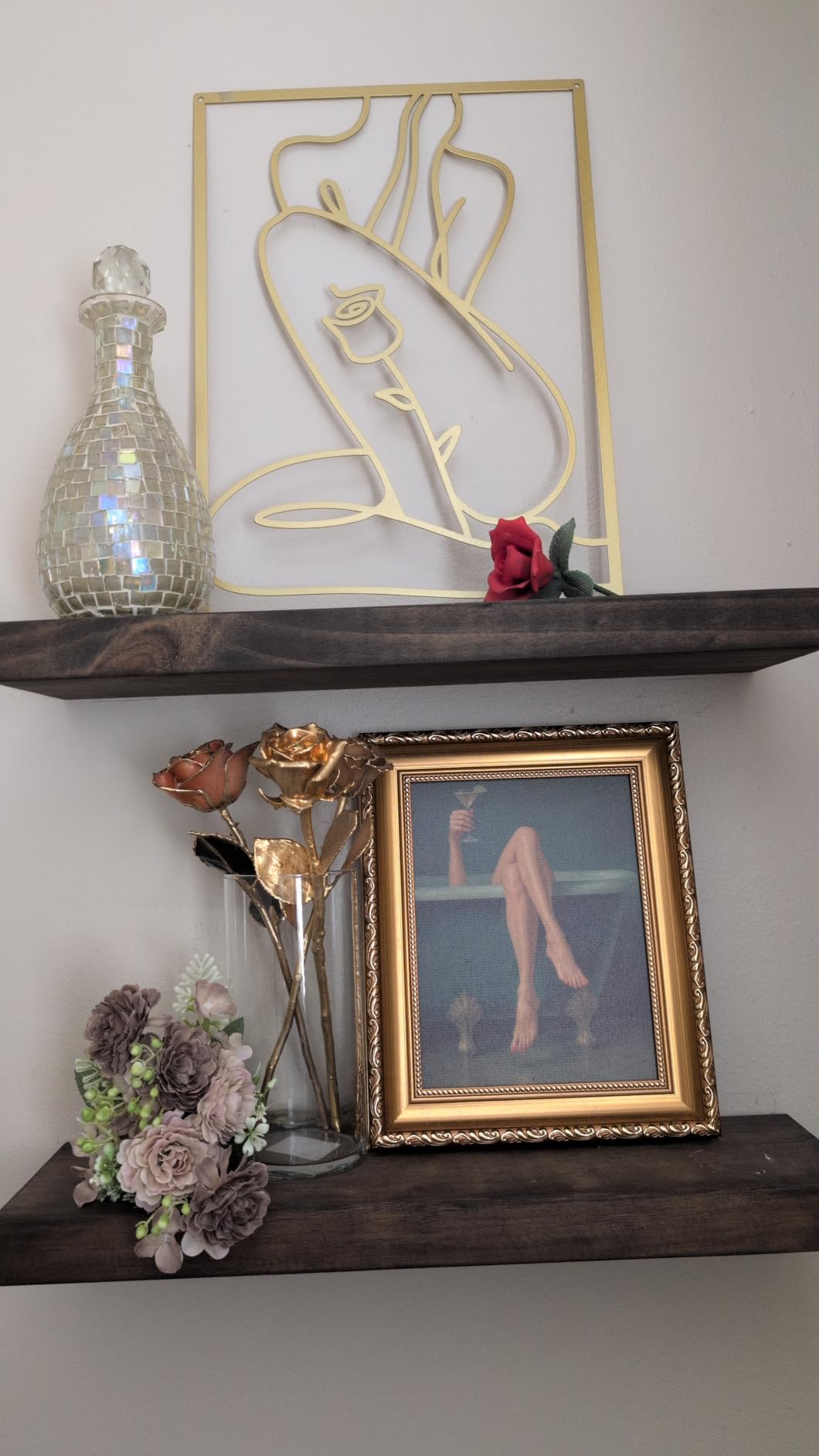 Vintage Gold Framed Wall Art, 3D Textured Victorian Woman Canvas Print customer photo 1