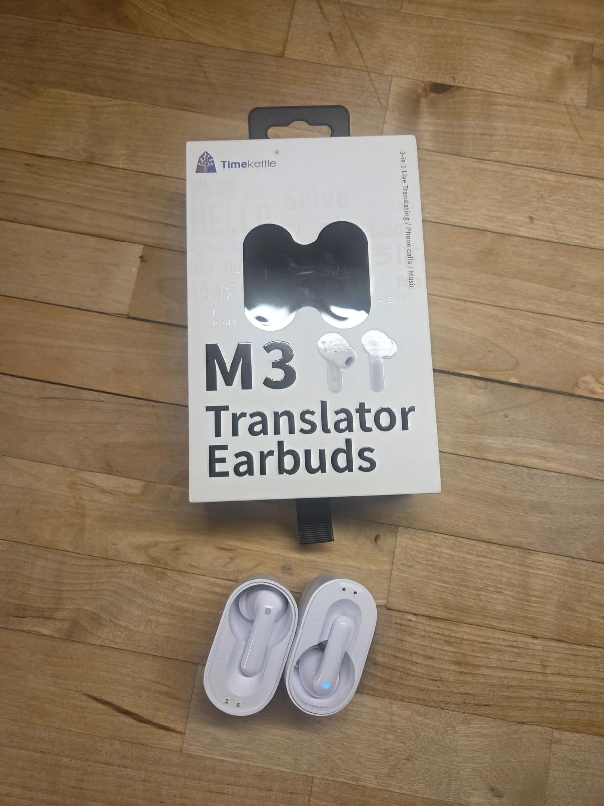 Timekettle M3 3-in-1 Translator Earbuds with Real-Time Translation, White customer photo 1