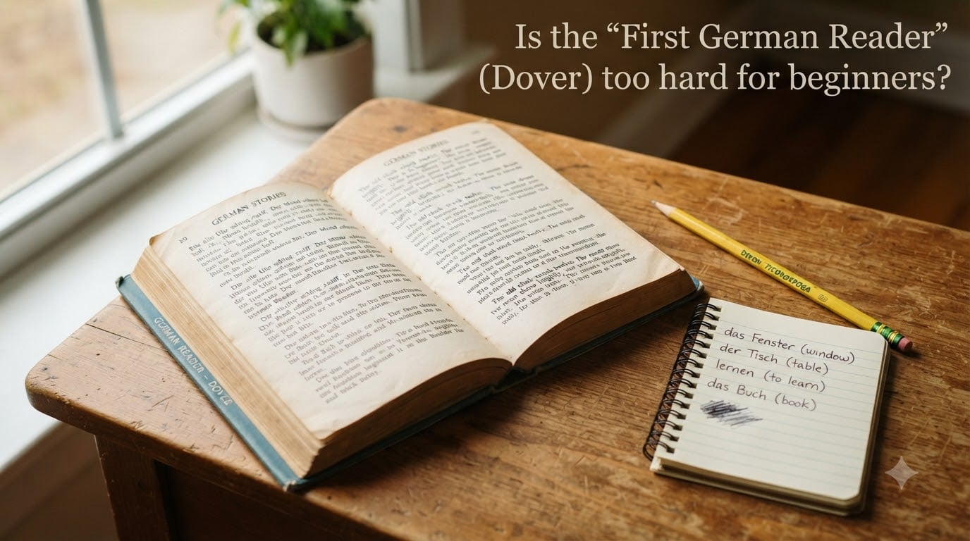 Is the "First German Reader" (Dover) too hard for beginners?
