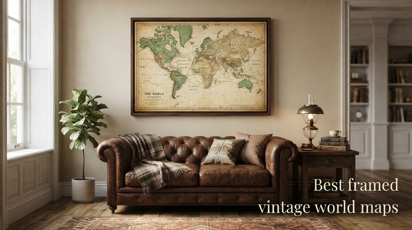 Best framed vintage world maps