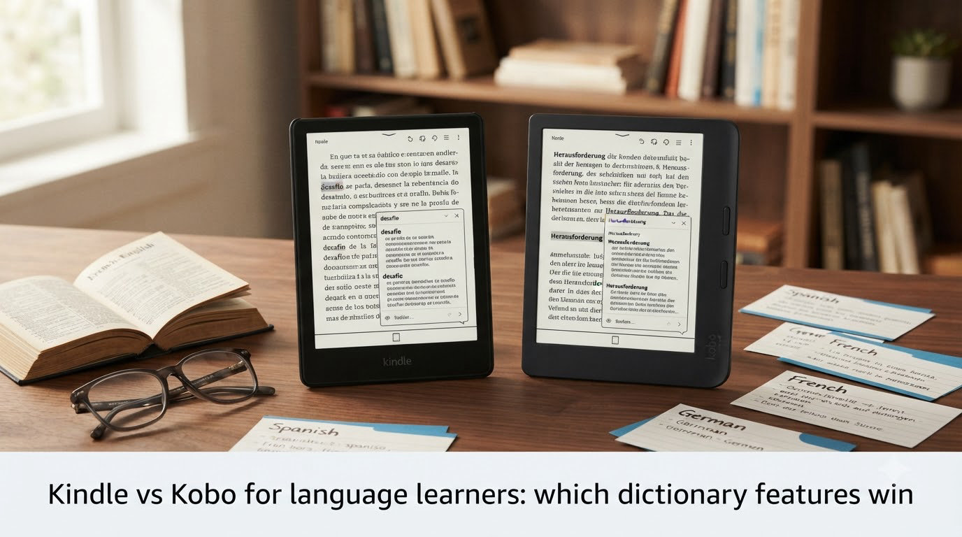 Kindle vs Kobo for language learners: which dictionary features win